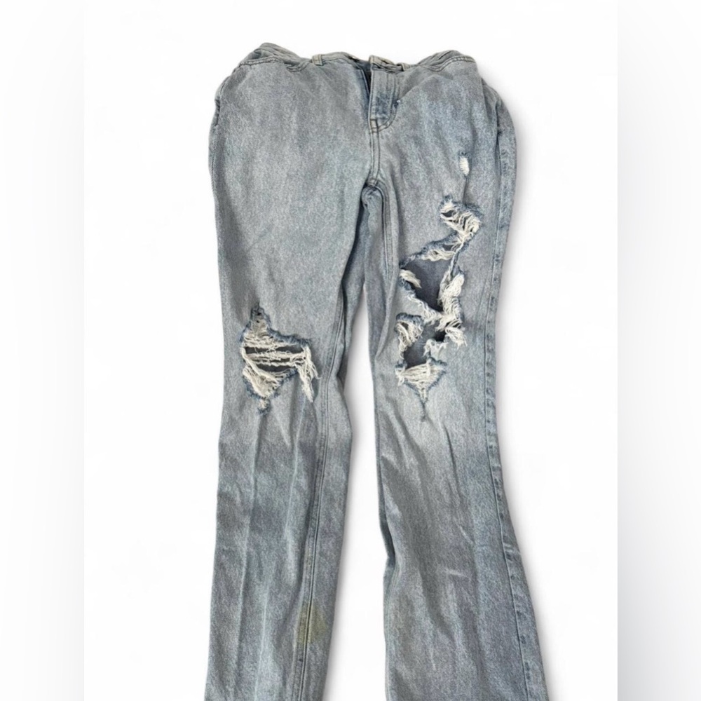PacSun Womens Light Blue Distressed 90s Boyfriend Straight Leg Jeans Size 22